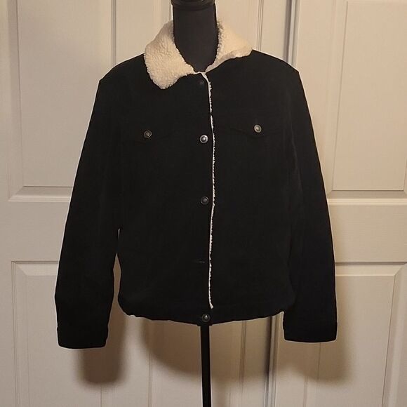 Eddie Bauer corduroy style fleece lined jacket - Picture 1 of 7